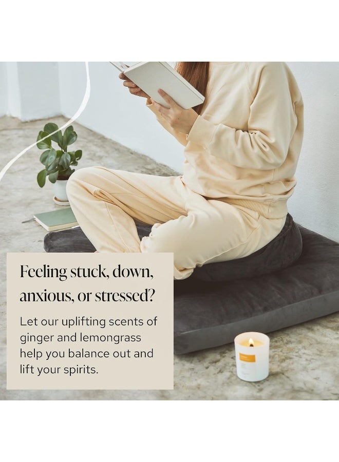 Mindful Modern & Natural Awaken Candle | Ginger & Lemongrass Scented | Aromatherapy for Stress Relief, Meditation, Yoga, Chakra Healing, & Prayer | Elegant Home Fragrance | Soy Wax | 8oz Glass Jar - Image 3